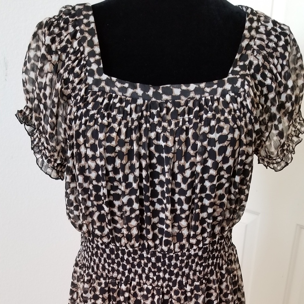 Merona Leopard Print Rockabilly Dress Size Large